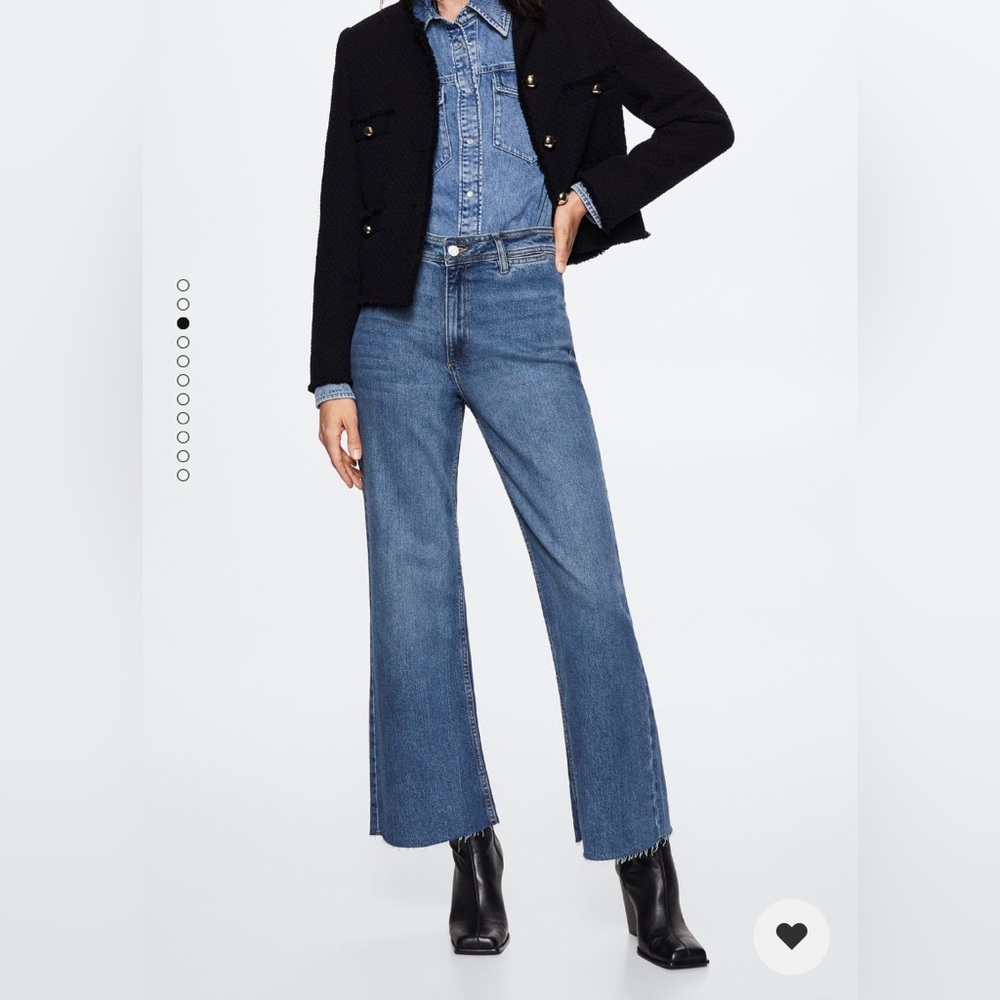 MANGO High waist culotte jeans medium denim wash